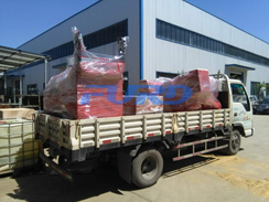 福瑞得機械手扶雙輪壓路機，座駕壓路機正式裝車發(fā)往客戶所在地